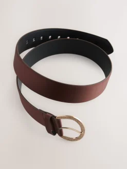 Chocoladebruin - Satin Belt with Diamante Buckle