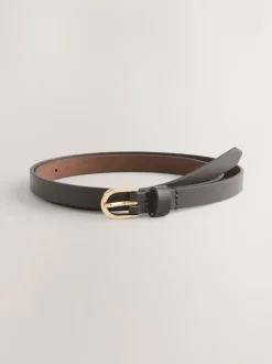 Chocoladebruin - Smalle leren riem