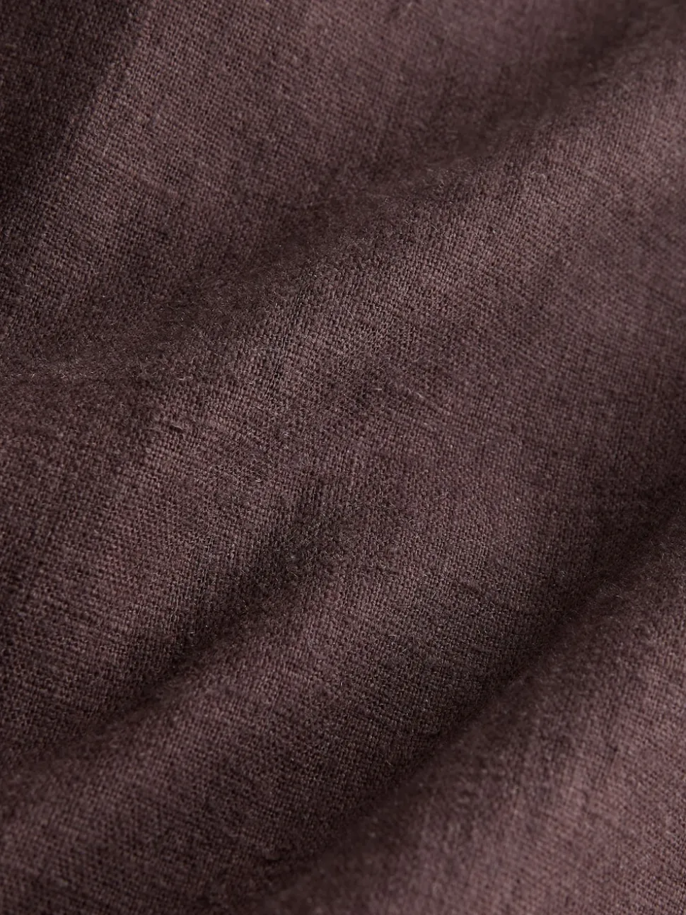 Chocoladebruin - Smart Front Linen Blend Wide Leg Trousers