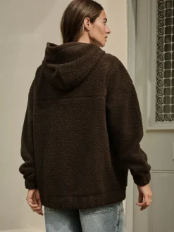 Chocoladebruin - Soft Teddy Borg Longsleeve Hoodie