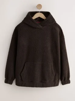 Chocoladebruin - Soft Teddy Borg Longsleeve Hoodie