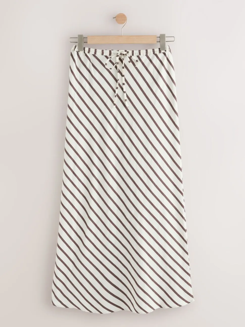 Chocoladebruin - Summer Column Skirt With Linen