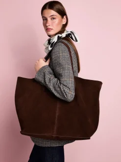 Chocoladebruin - Tabitha Simmons x Next Sophie Suede Shopper Bag