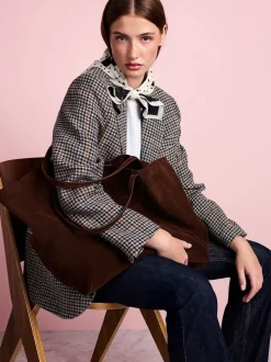 Chocoladebruin - Tabitha Simmons x Next Sophie Suede Shopper Bag