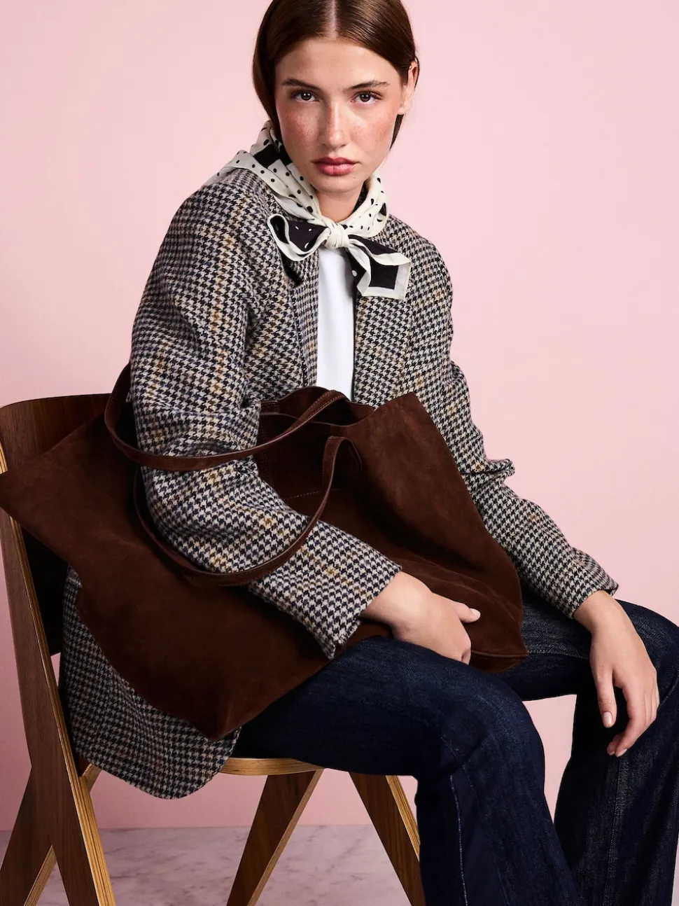 Chocoladebruin - Tabitha Simmons x Next Sophie Suede Shopper Bag