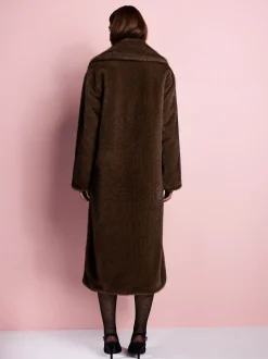 Chocoladebruin - Tabitha Simmons X Next Premium Long Faux Fur Coat