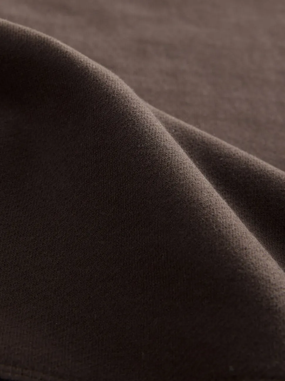 Chocoladebruin - Verfijnd sweatshirt met ronde hals, lange mouwen en ribbels