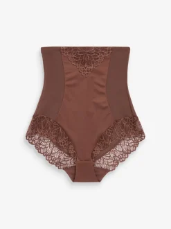 Chocoladebruin - Vormende slip met stevige buikcorrectie