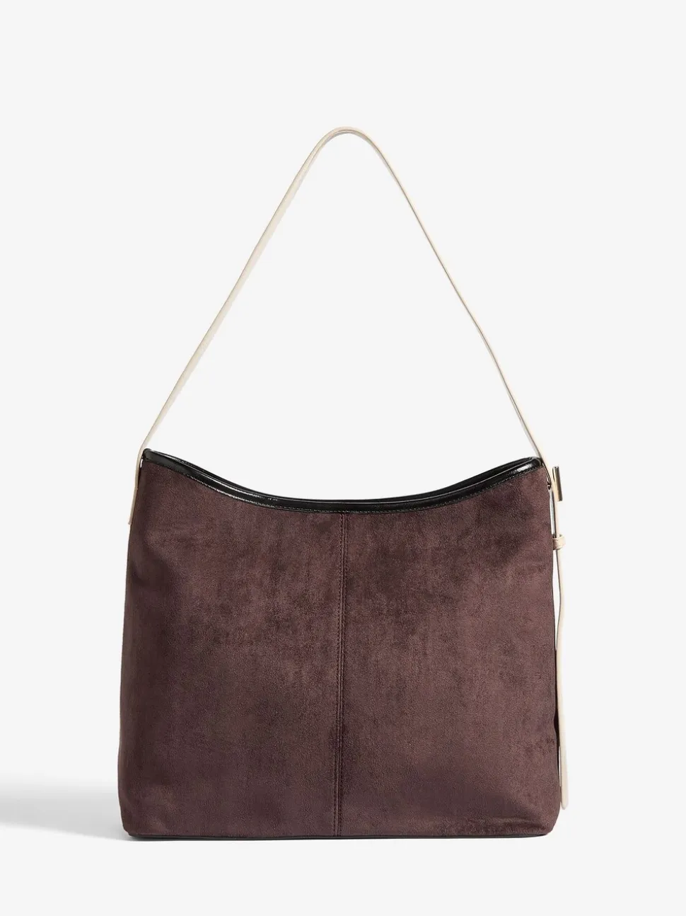 Chocoladebruin en Zwart - Love & Roses Woven Slouchy Tote Bag