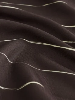 Chocoladebruin gestreept - Blouse met V-hals en lange mouwen