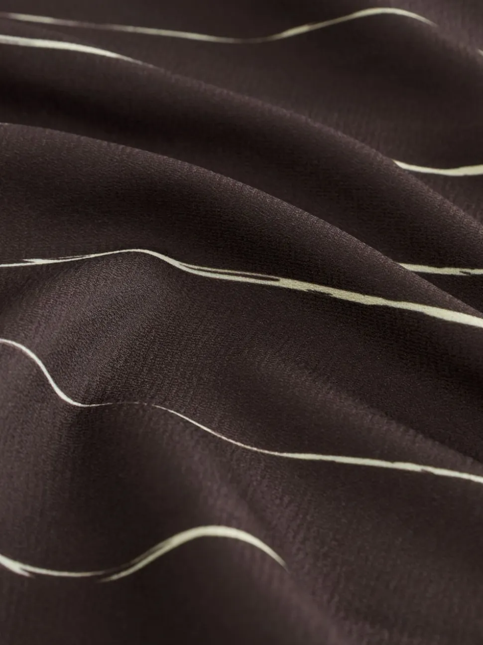Chocoladebruin gestreept - Blouse met V-hals en lange mouwen