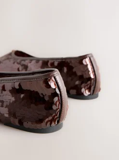 Chocoladebruin met lovertjes - Forever Comfort® Round Toe Sequin Ballerina Flats