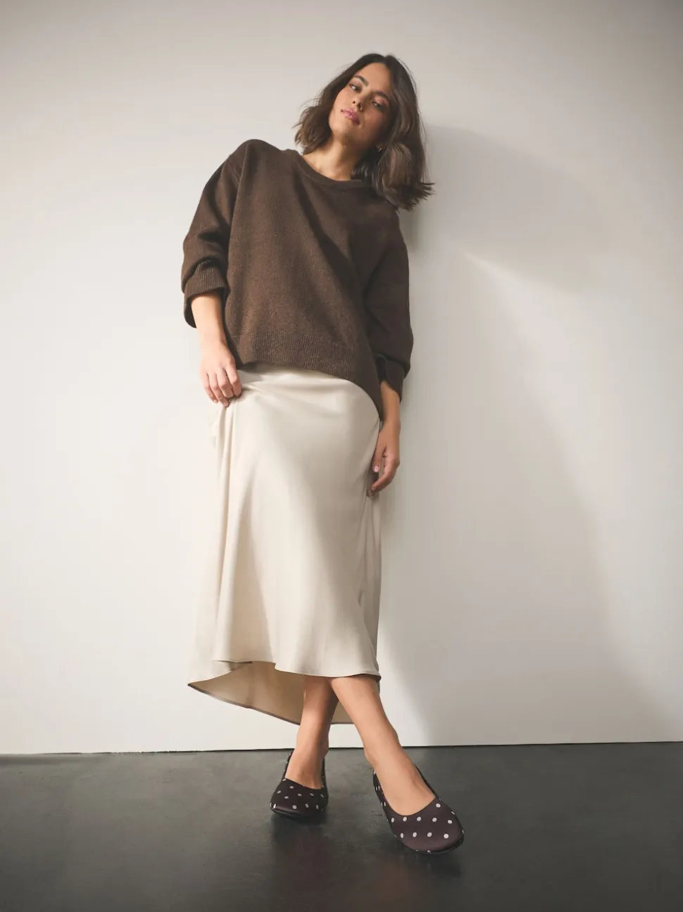 Chocoladebruin met stippen - Forever Comfort® Round Toe Ballerinas