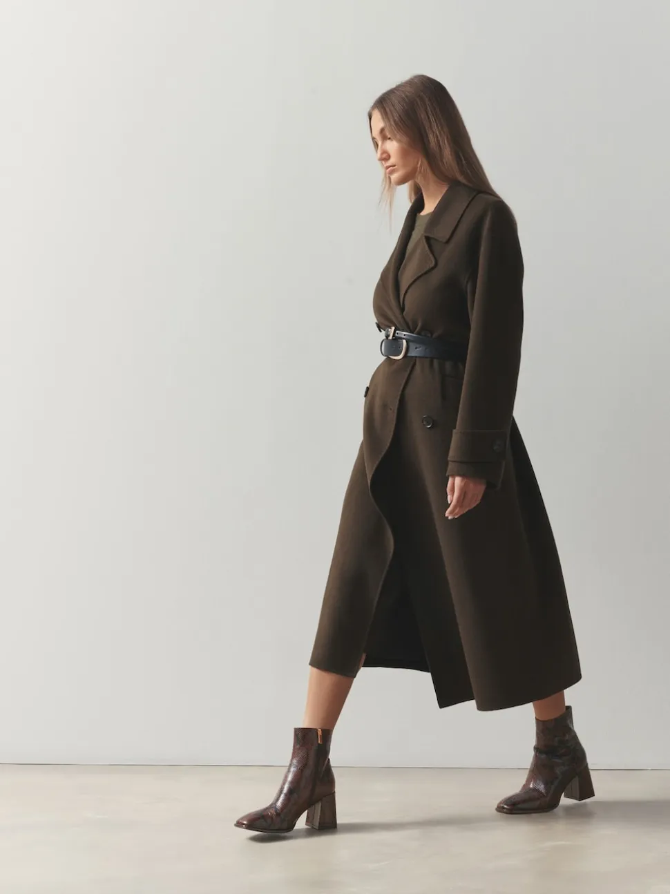 Chocoladebruin Slang - Forever Comfort® Square Toe Block Heel Ankle Boots