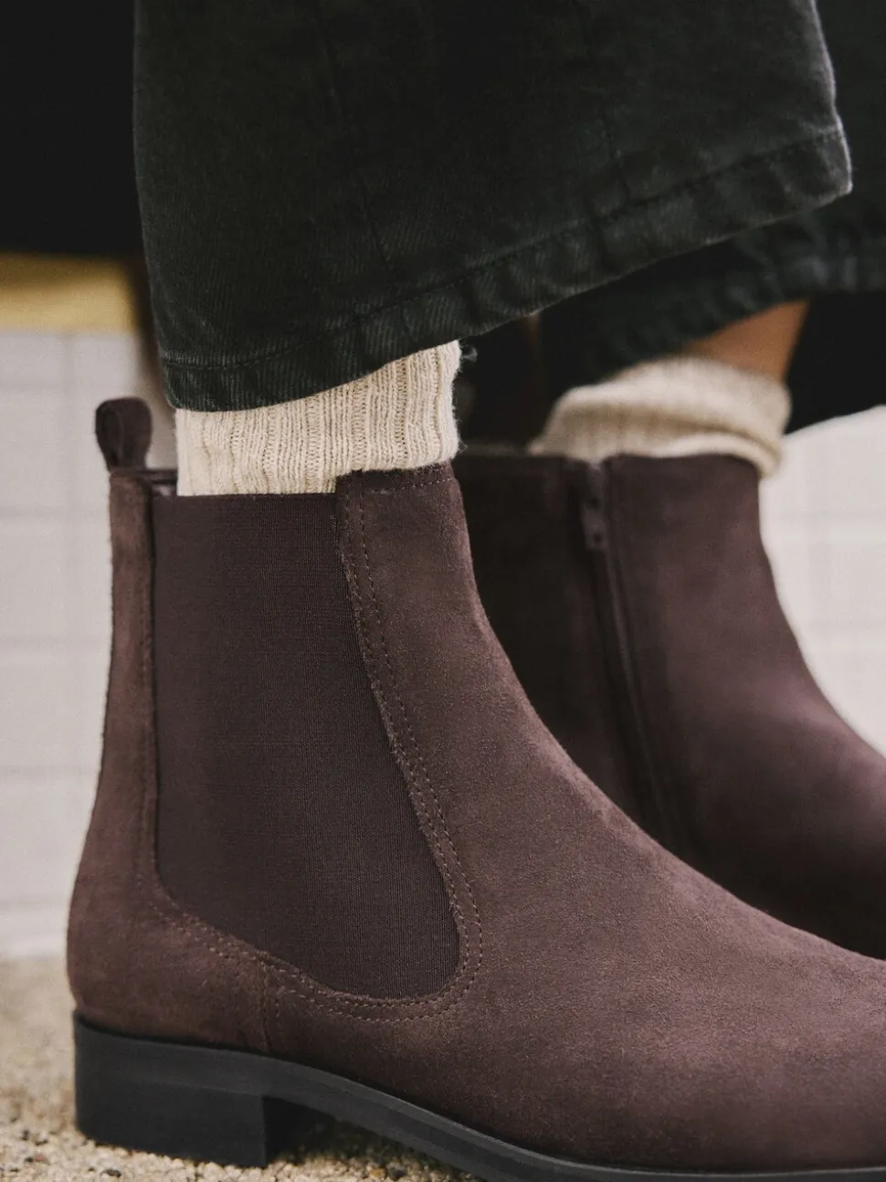 Chocoladebruin suède - Forever Comfort® Chelsea-enkellaarzen