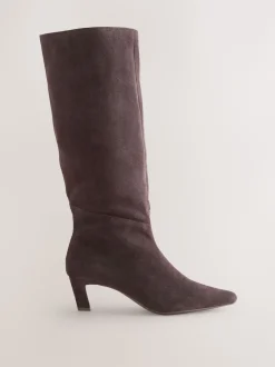 Chocoladebruin suède - Forever Comfort® Knee High Chisel Toe Heeled Boots