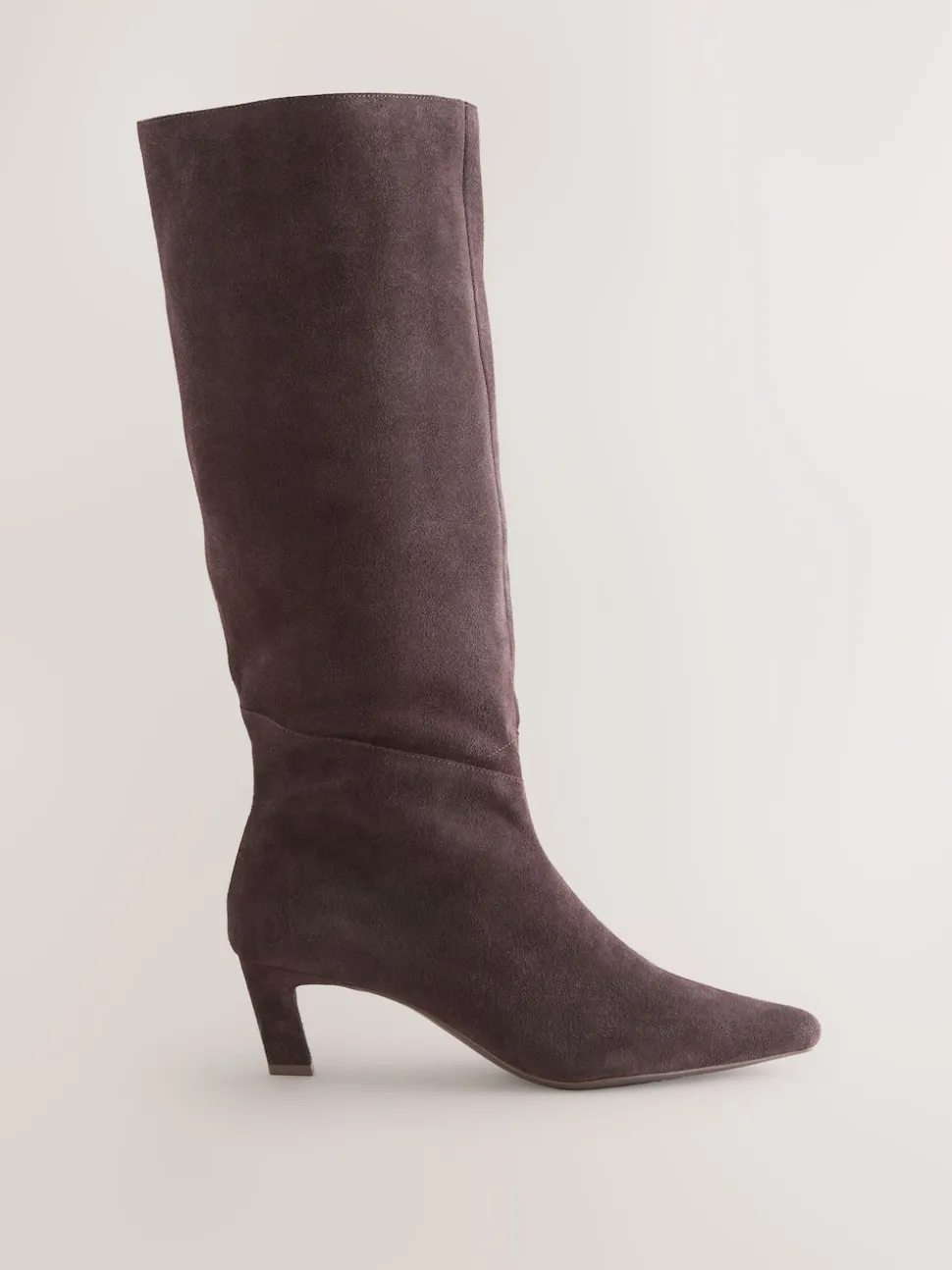 Chocoladebruin suède - Forever Comfort® Knee High Chisel Toe Heeled Boots