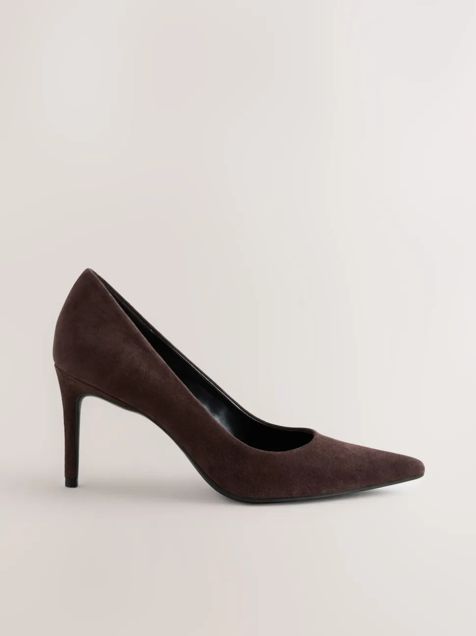 Chocoladebruin suède - Leren mid-court pumps
