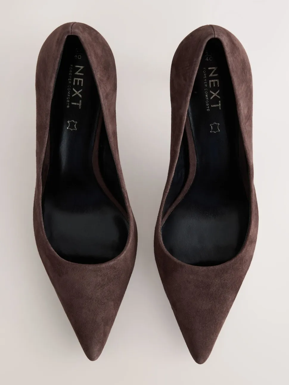 Chocoladebruin suède - Leren mid-court pumps