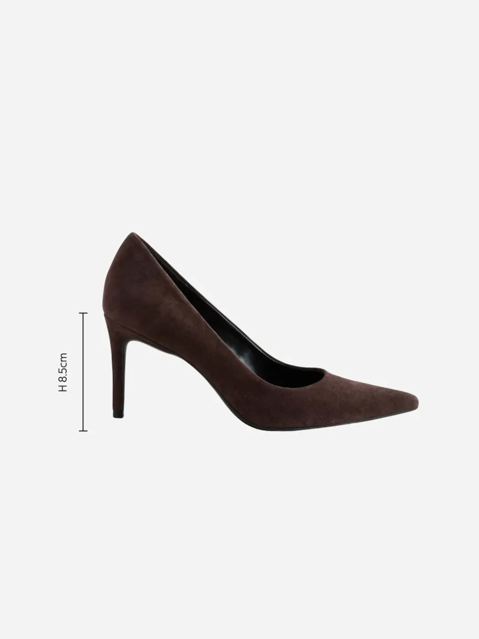 Chocoladebruin suède - Leren mid-court pumps