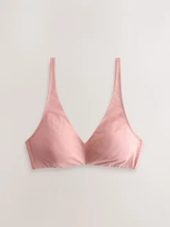 Chocoladebruin/Roze/Crème - Katoenmix ultiem comfort beha's verpakking van 3