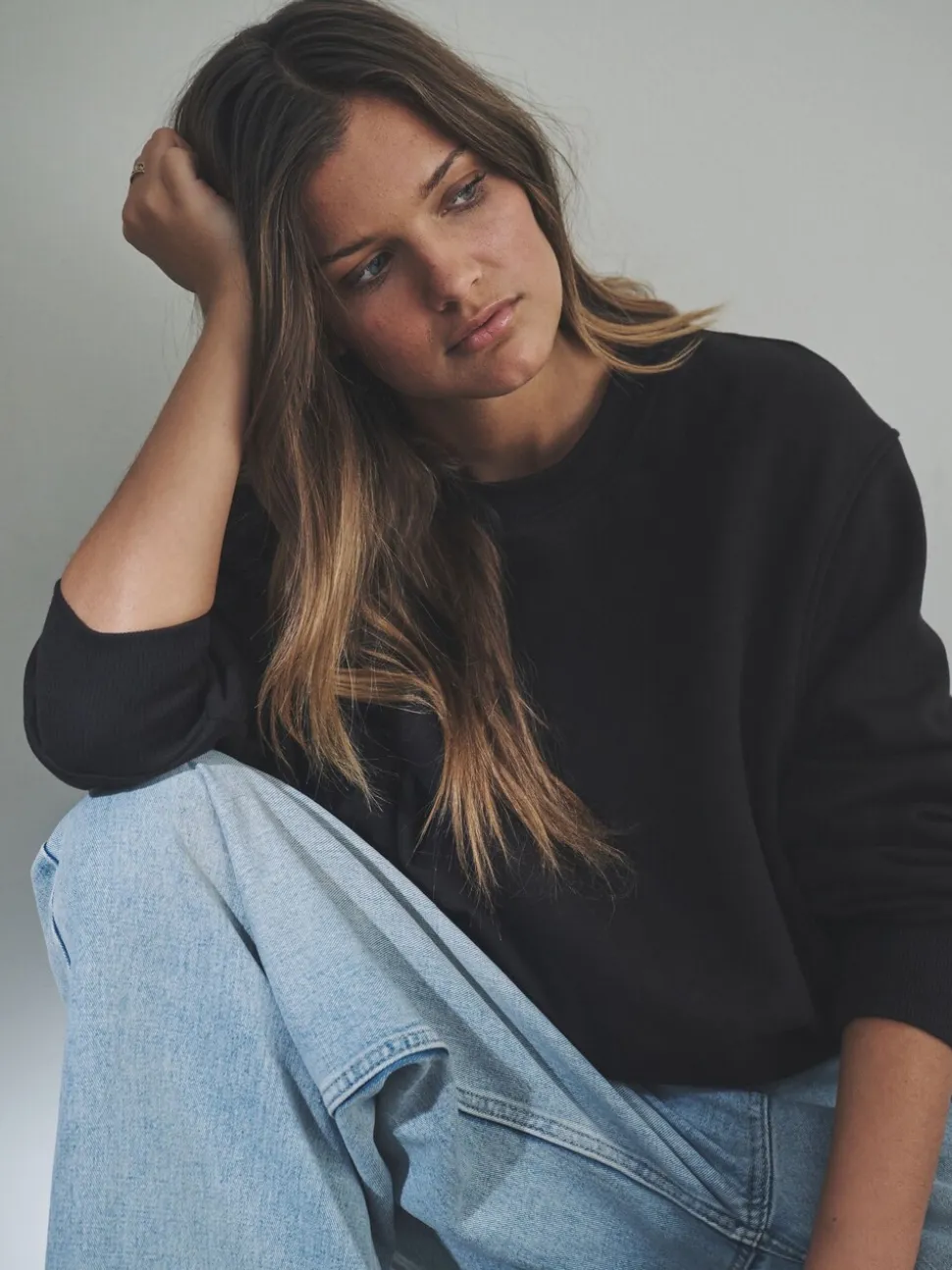 Chocoladebruin/Steen - The Set 2 Pack Bubble Hem Sweatshirts