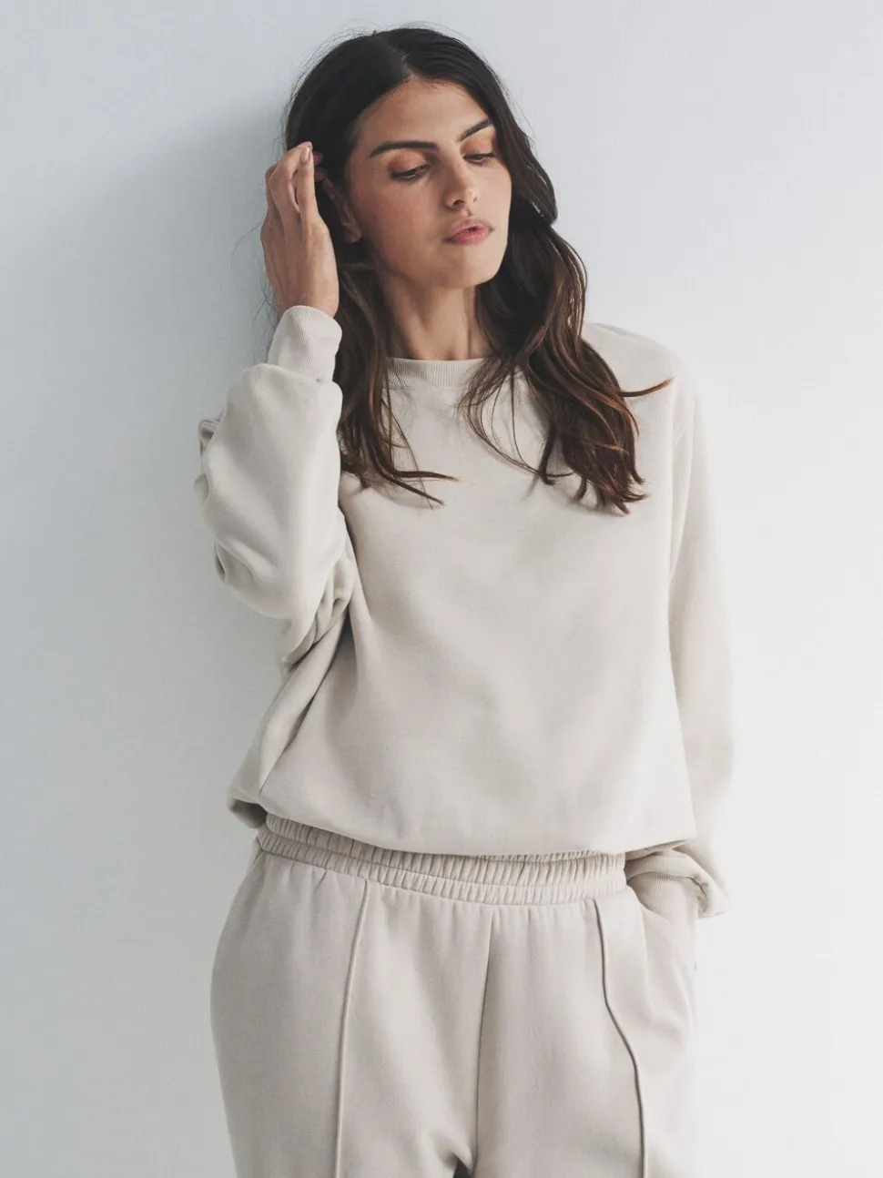 Chocoladebruin/Steen - The Set 2 Pack Bubble Hem Sweatshirts