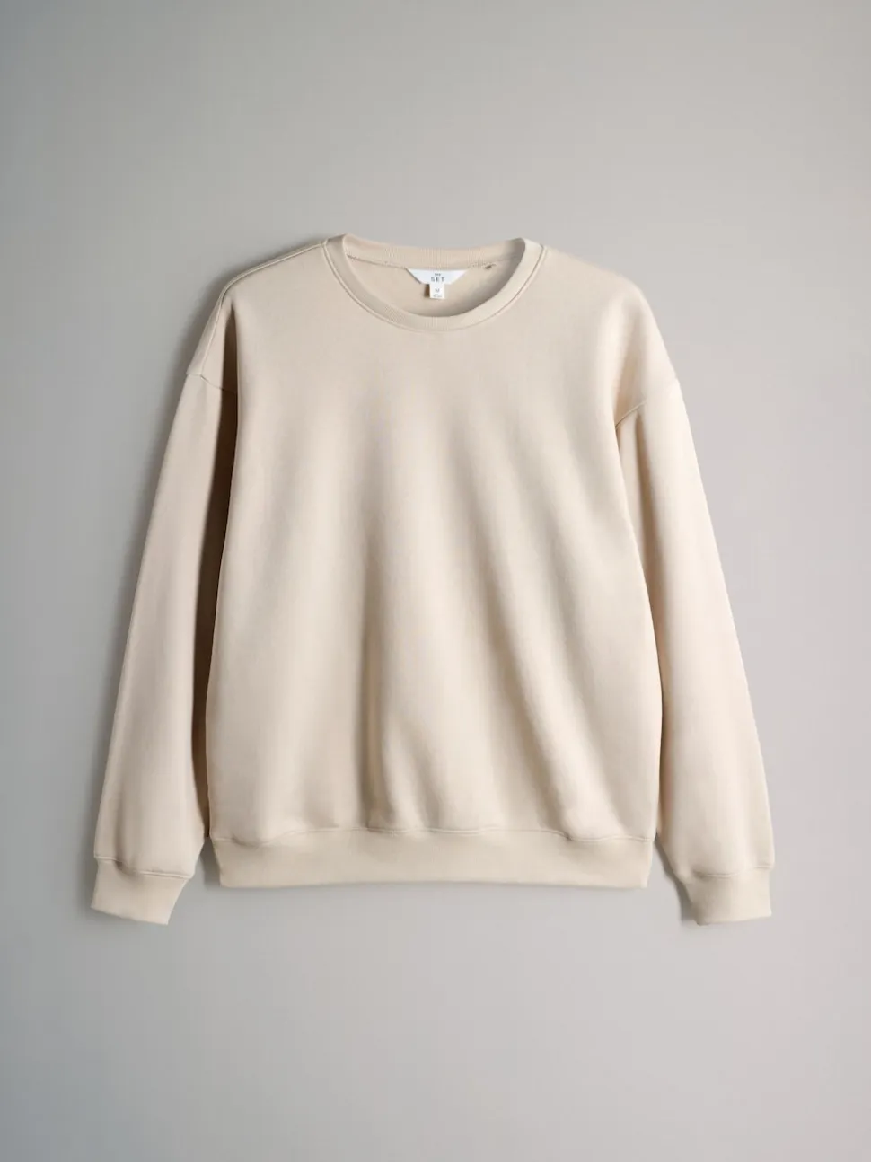 Chocoladebruin/Taupebruin/Crème - The Set set van 3 ruimvallende sweatshirts met ronde hals