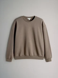 Chocoladebruin/Taupebruin/Crème - The Set set van 3 ruimvallende sweatshirts met ronde hals