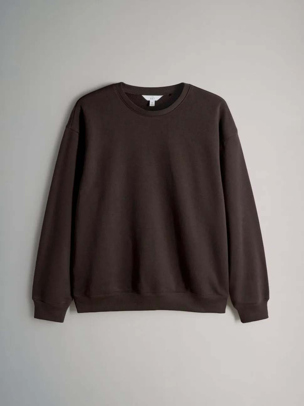 Chocoladebruin/Taupebruin/Crème - The Set set van 3 ruimvallende sweatshirts met ronde hals