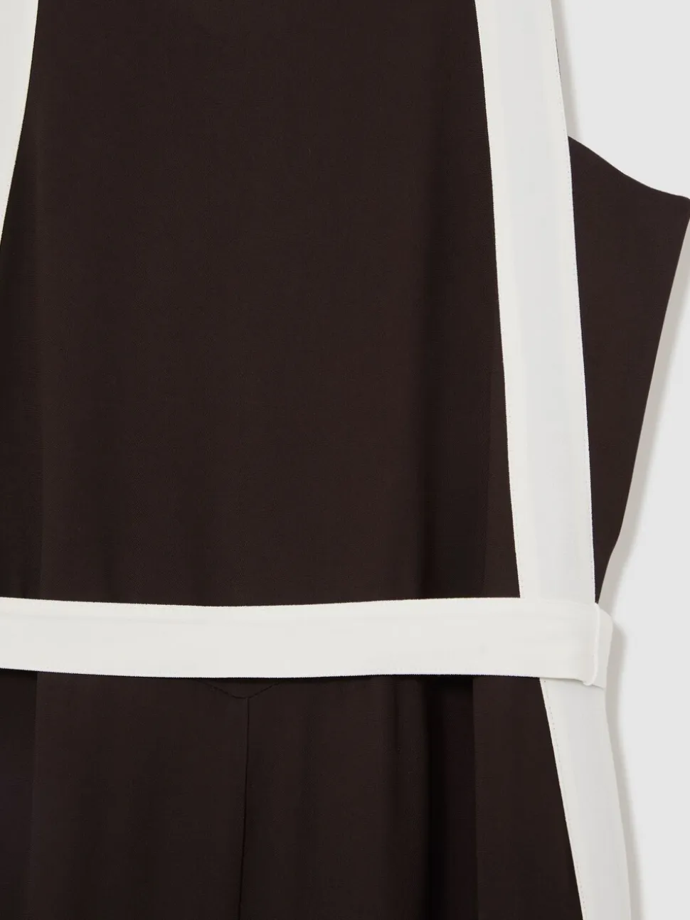 Chocolade/Crème - Reiss Salma Colourblock Wide Leg Belted Jumpsuit