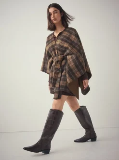 Chocolate Brown Croc Embossed - Forever Comfort® Chisel Toe Knee High Boots