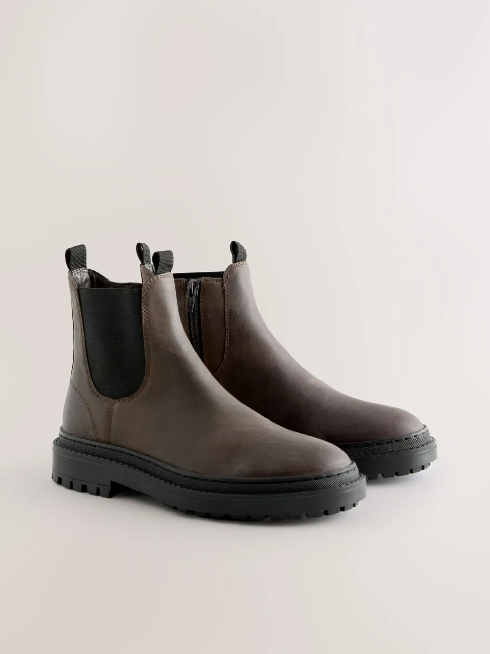 Chocolate Brown Oiled Leather - Forever Comfort® Round Toe Chelsea Boots