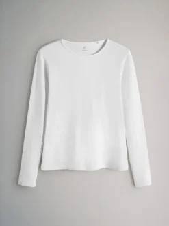 Chocolate Brown/ Taupe Brown/ Light Brown/ Neutral - The Set - 7 T-shirts met lange mouwen en ronde hals