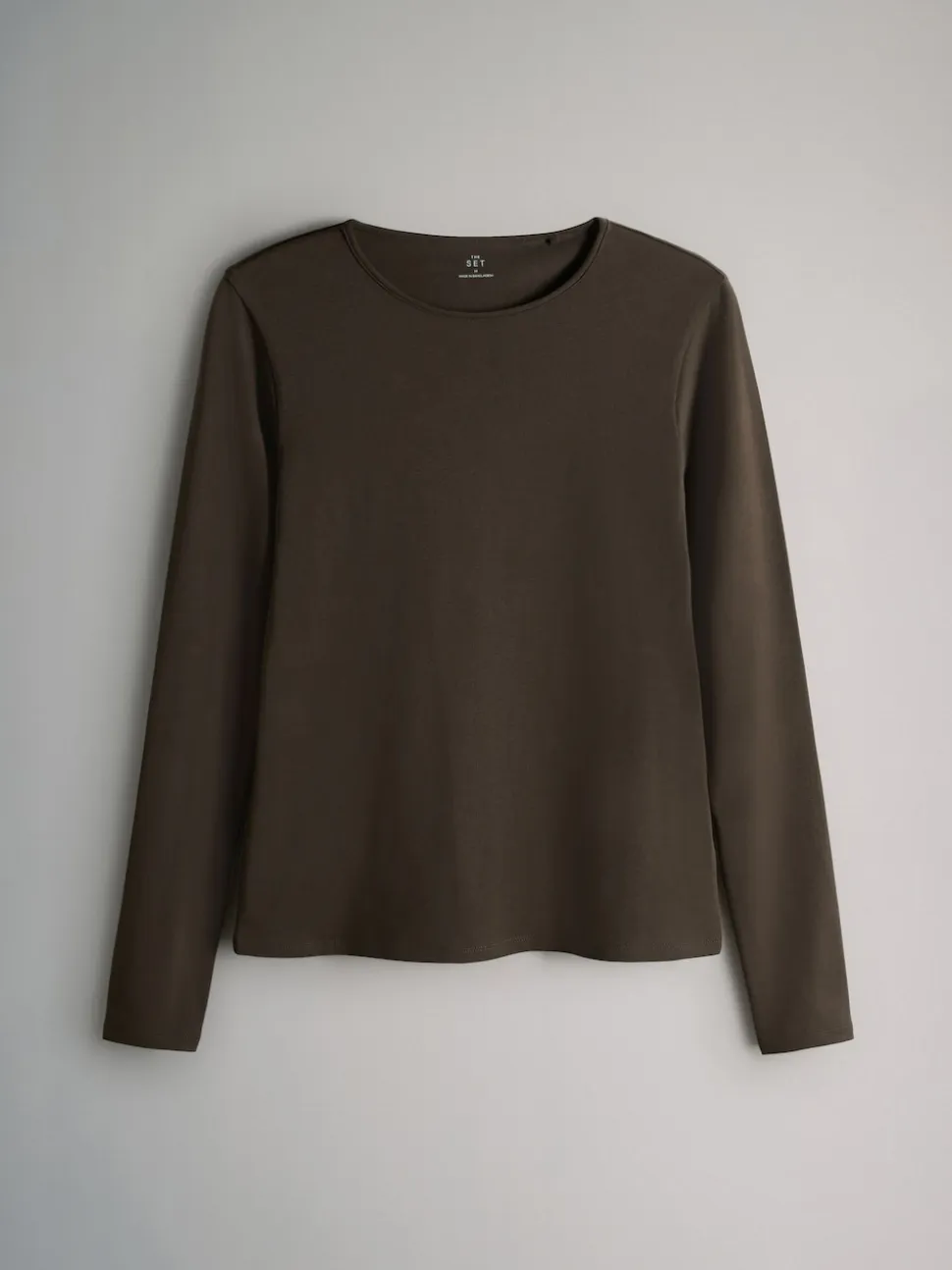 Chocolate Brown/ Taupe Brown/ Light Brown/ Neutral - The Set - 7 T-shirts met lange mouwen en ronde hals