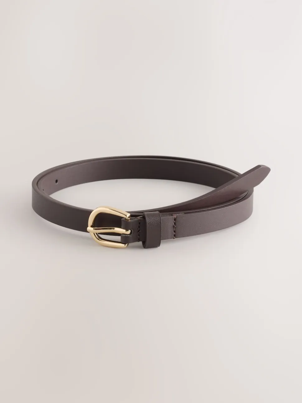 Chocolate Brown/Berry - PU Skinny Riemen 2 Pakket