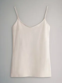 Chocolate Brown/Cream/White/Blues - The Set 7 pakken dunne bandvest Tops