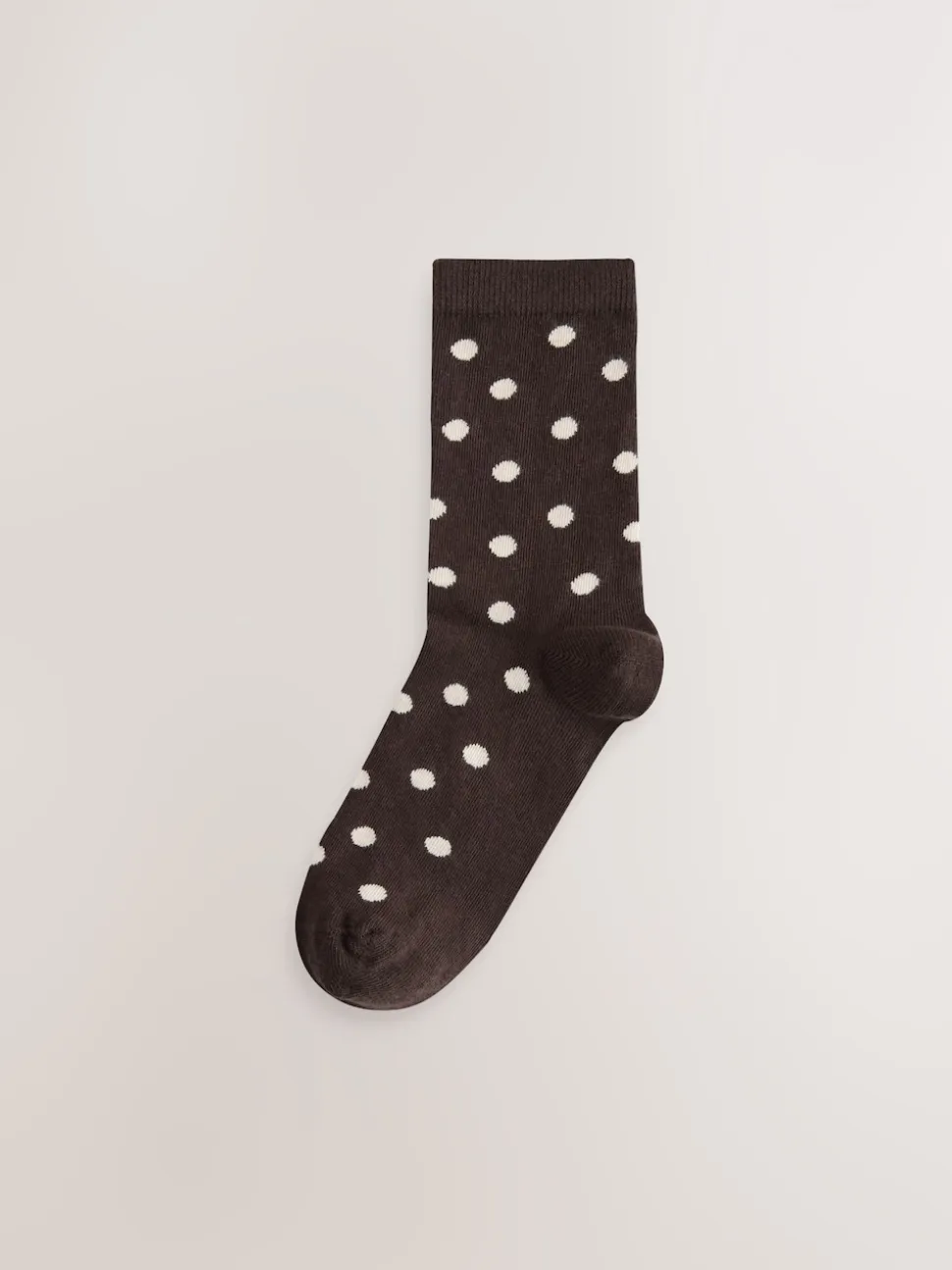 Chocolate Brown/White Spot - Set van 5 paar enkelsokken