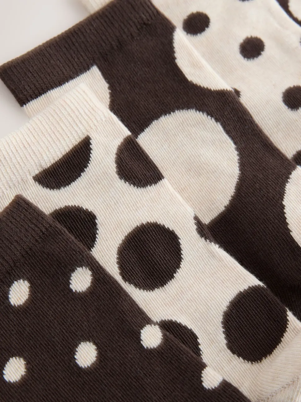 Chocolate Brown/White Spot - Set van 5 paar enkelsokken