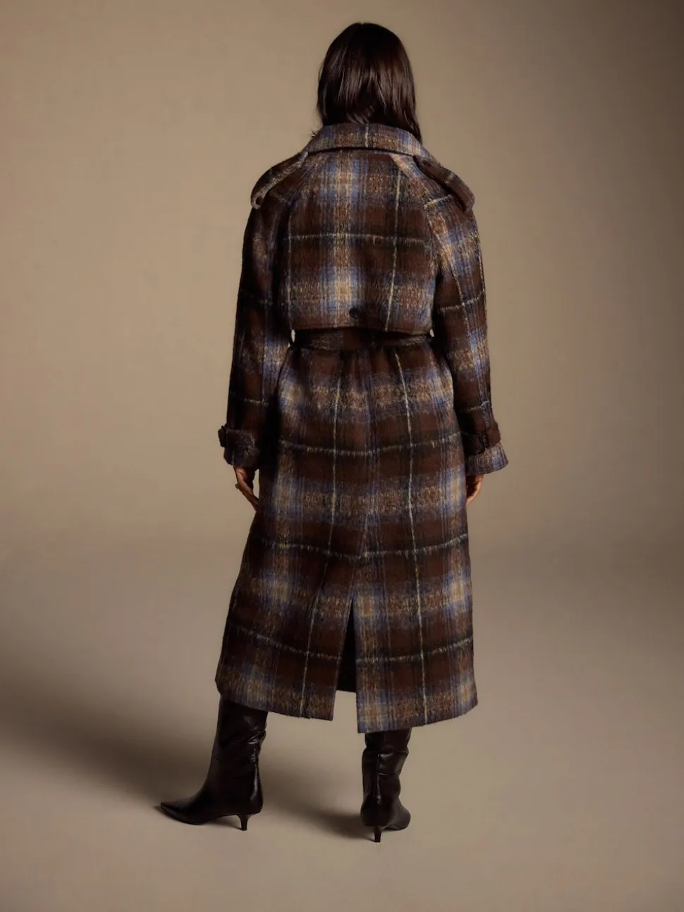 Chocoldebruin geruit - Trenchcoat