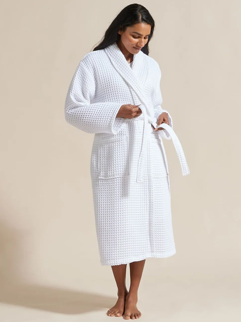 Christy Waffle Weave Kimono Style Robe