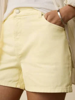 Citroengeel - Denim shorts voor jongens