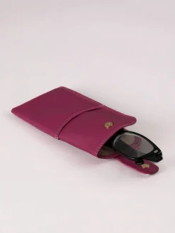 Cranberry - Lakeland Leather Glasses Case