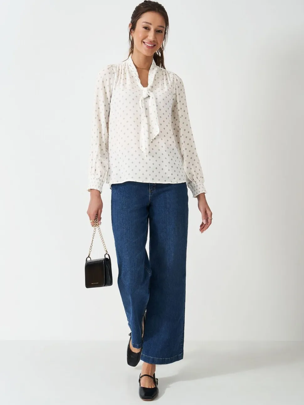 Crew Clothing Willa Tie Neck Blouse
