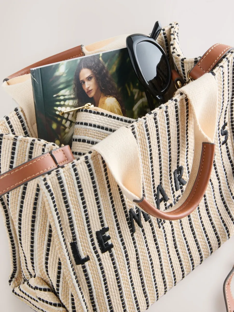 Crème - Canvas handtasje