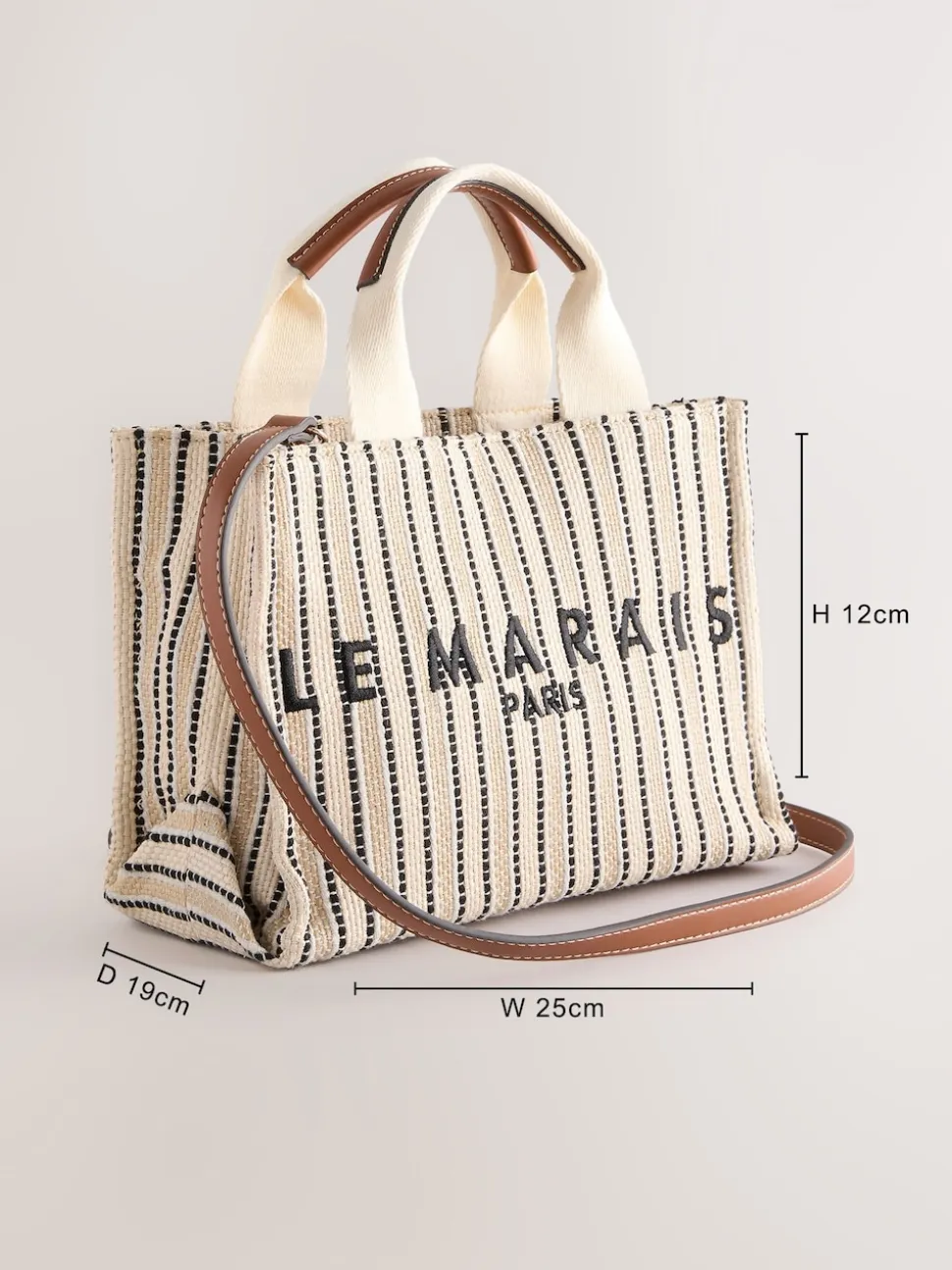 Crème - Canvas handtasje
