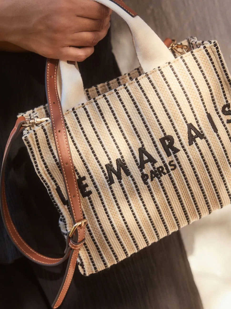 Crème - Canvas handtasje