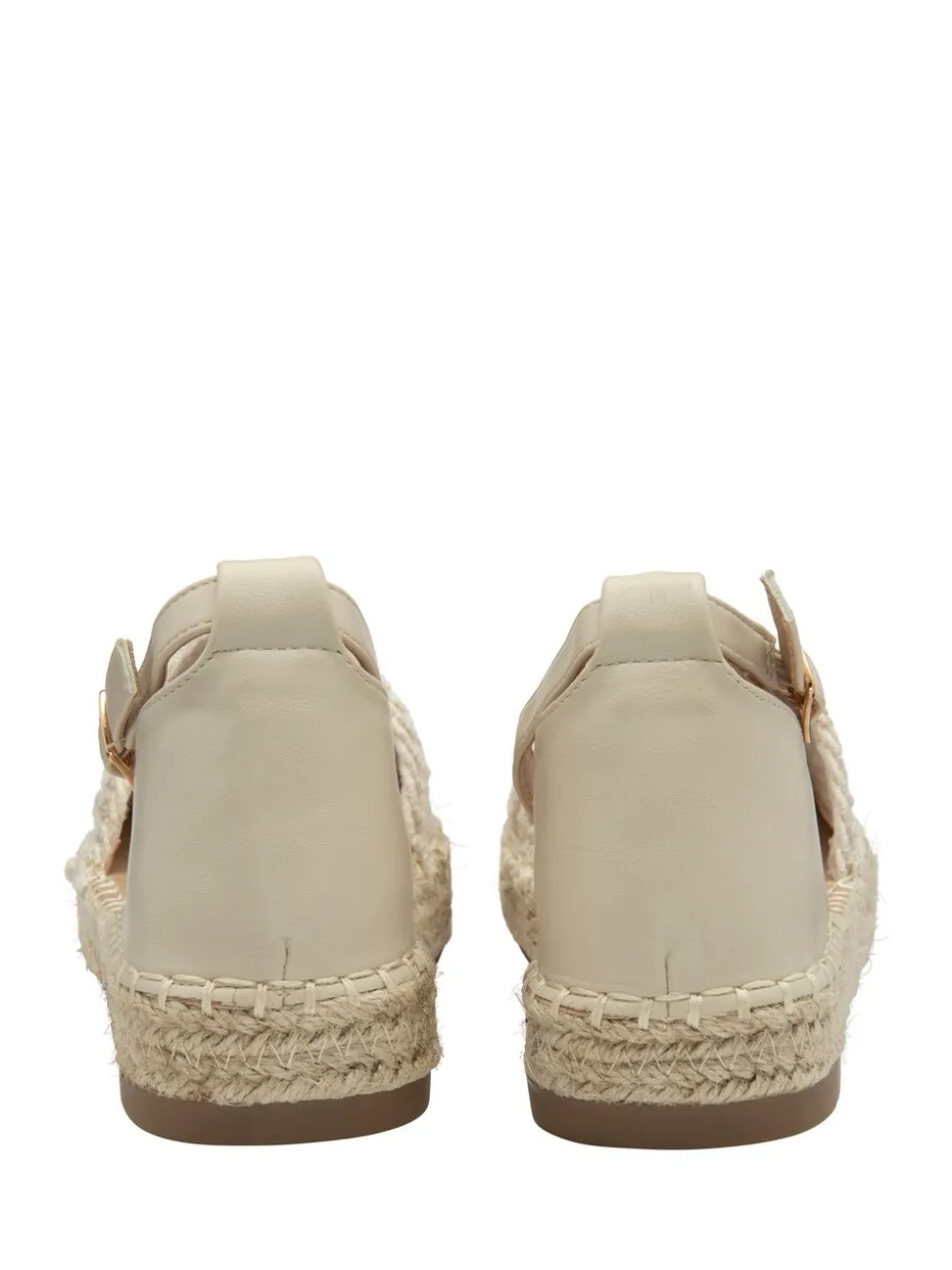 Crème - Dunlop Ankle Strap Flatform Shoes