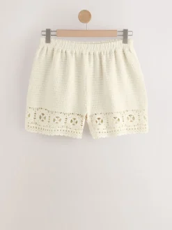 Crème - Gehaakte zomershorts