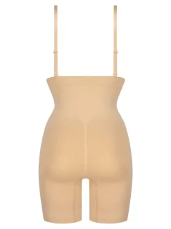 Crème - Hunkemoller naadloze verbeterende dijenafslankende Shapewear bodysuit van 100% katoen